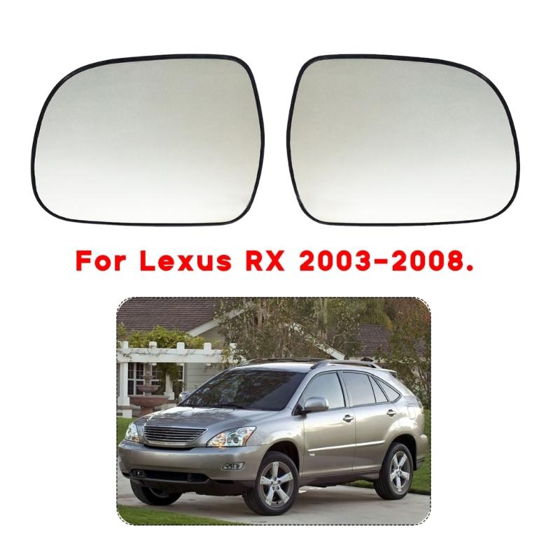 Rear View Mirror Glass Passenger/Driver Side Door Rear View Side Door Mirror Glass Easy Installation for RX 2003-2008