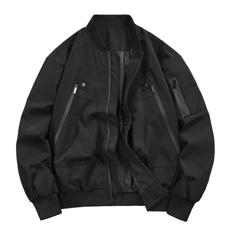 Осенняя мужская функциональная куртка, куртка для активного отдыха, мужская тонкая водонепроницаемая ветровка M чёрный
