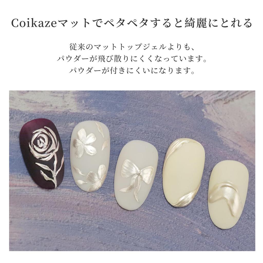 Coikaze Gel Nail Mirror Powder-Resistant Matte Top Coat, Non-Wipe Matte Top Gel, 15ml Large Capacity, No Wiping Required, Long-Lasting, UVLED