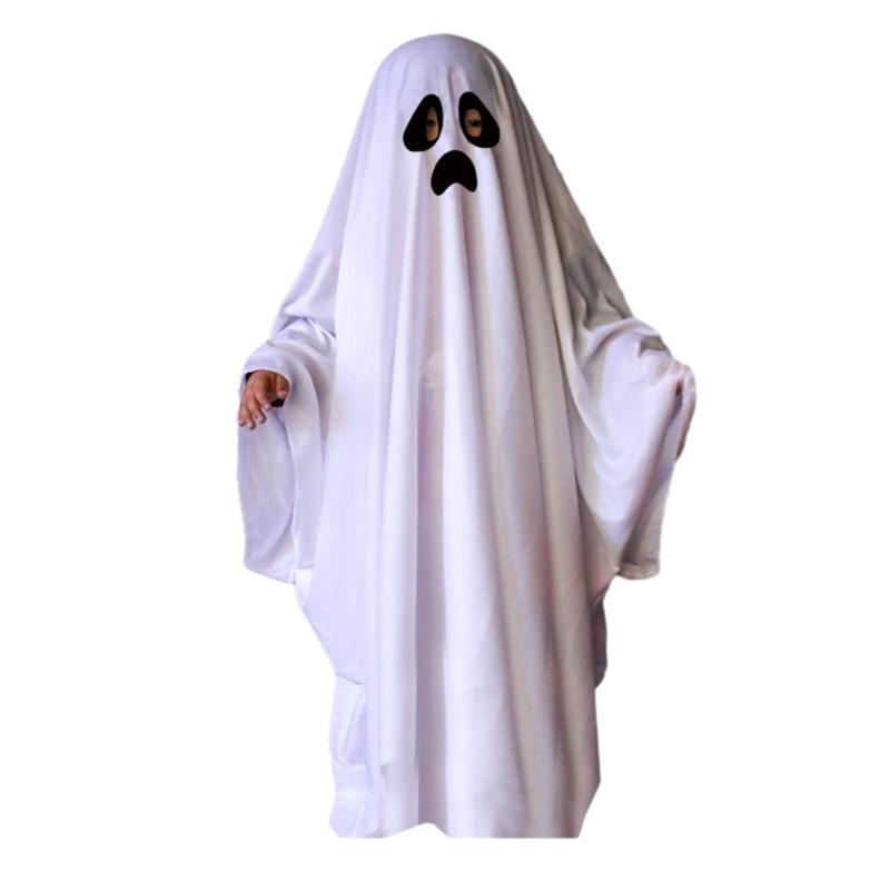 Ghostes Halloween Costumes White Ghostes Cloak Cape Halloween Cloak Cape Hat Ghostes Cosplay Supplies
