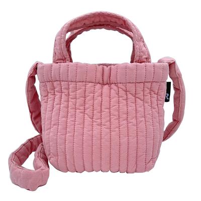 1229 Quilted Shoulder Mini Tote Bag SC Babylou Flat Ible [Rootote] (Sakura Color)