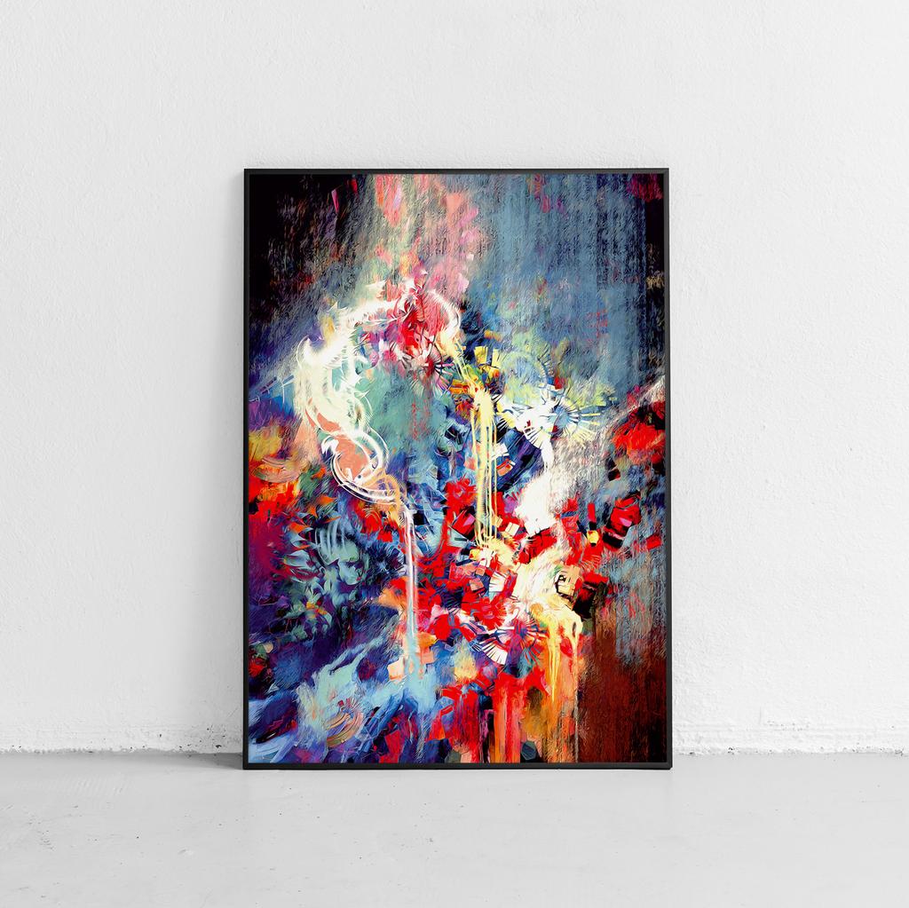 Abstraktní plakát - abstraktní obraz v černém rámu