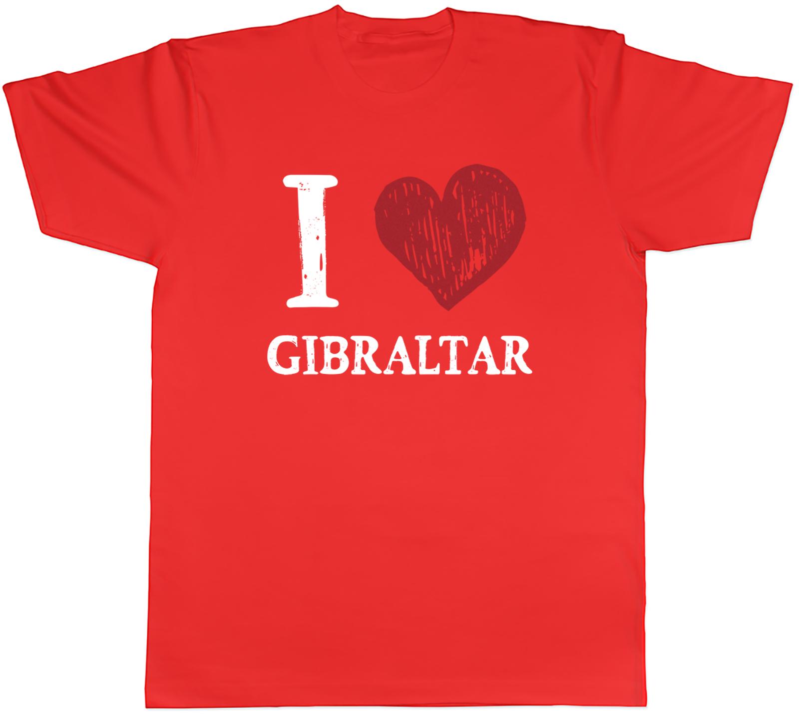 I Love Gibraltar Mens TShirt The Rock Tee Gift S