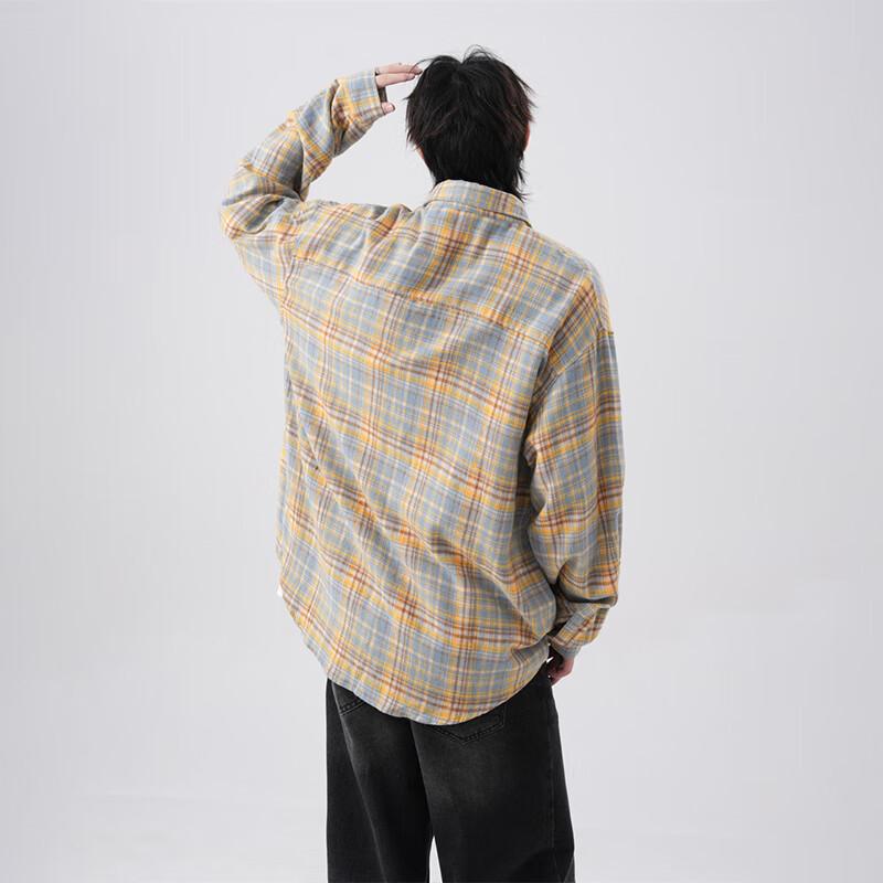 Wassup Sohot Men's Plaid Long Sleeve Shirt Jacket
