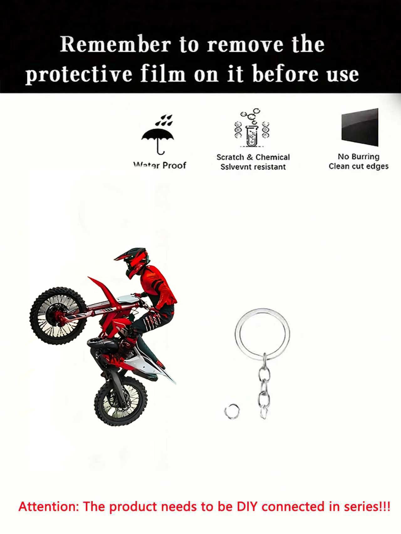 

1 мотоциклетный 2D плоский акриловый брелок - дизайн мотоциклиста-каскадера, мотоциклетный брелок, автомобильный брелок, для мотоциклистов