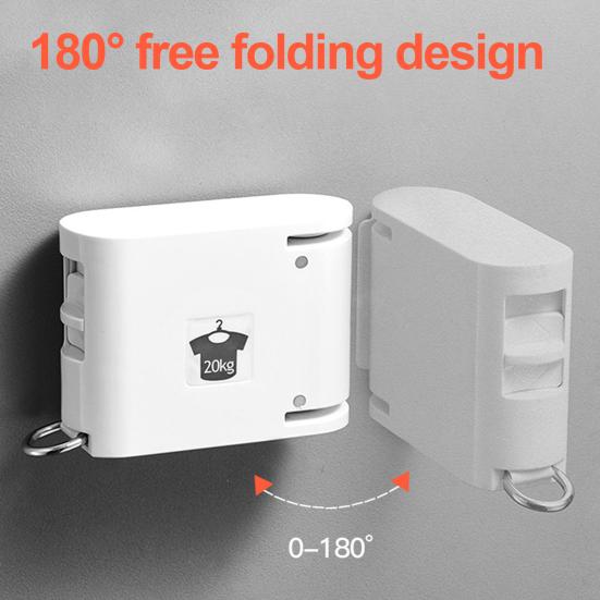 4.2M Wall Mount Retractable Clothesline 180 Degrees Rotatable Folding Invisible Retracting Heavy