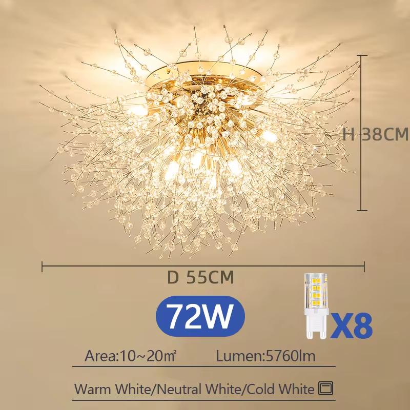 Nordic modern dandelion crystal chandelier ceiling light room home decoration light restaurant light bedroom 220V ceiling light