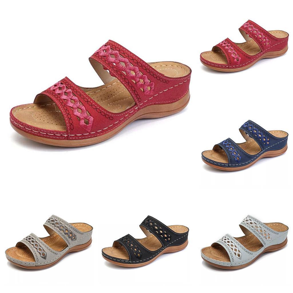 

Women Ladies Girls Comfortable Hollow Peep Toe Sandals Soft Slipper Shoes 43