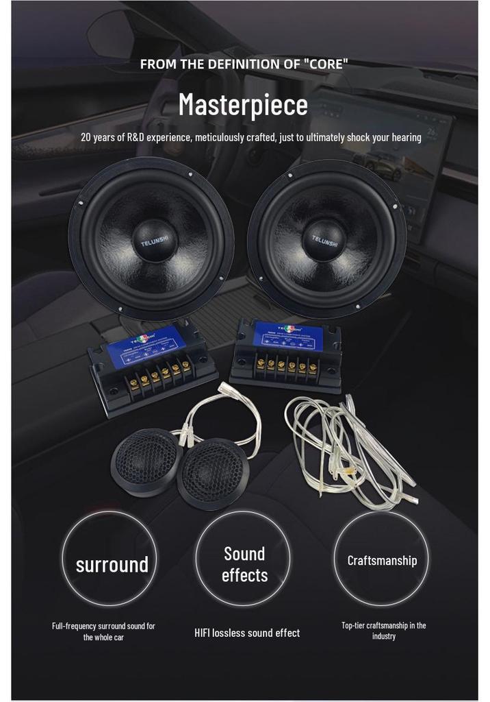 6.5" 2-Way Car Door Speaker Set for Audio Upgrade