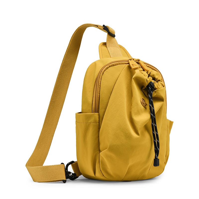 Women's Nylon Sling Backpack Drawstring Crossbody Chest Bag Lightweight Shoulder Daypack for Travel