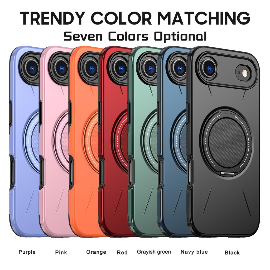 360° Rotate Bracket Military Shockproof Case For iPhone 17 Air 16 15 14 Plus 13 12 11 Pro Max Magnetic Heavy Duty Defender Cover