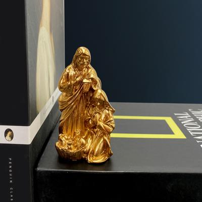 Mini Statuetta Presepe Statuine Natività Scultura in Resina della Sacra Famiglia Decorazioni per la Casa Cattolica Cristiana