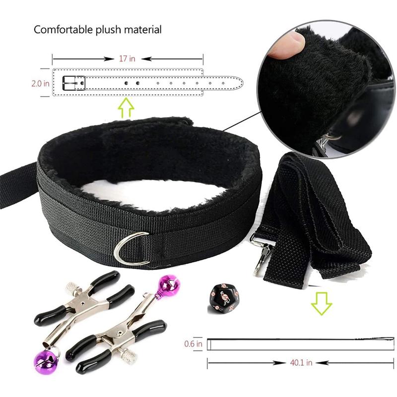 Sexy Nylon BDSM Kit Plush Sex Bondage Sex Toys for Women Set Handcuff Exotic Accessories Adult Games Whip Nipple Clamp Sex Shop