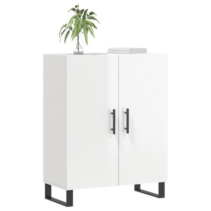 VidaXL Buffet Blanc brillant 69,5x34x90 cm Bois d'ingénierie 827750