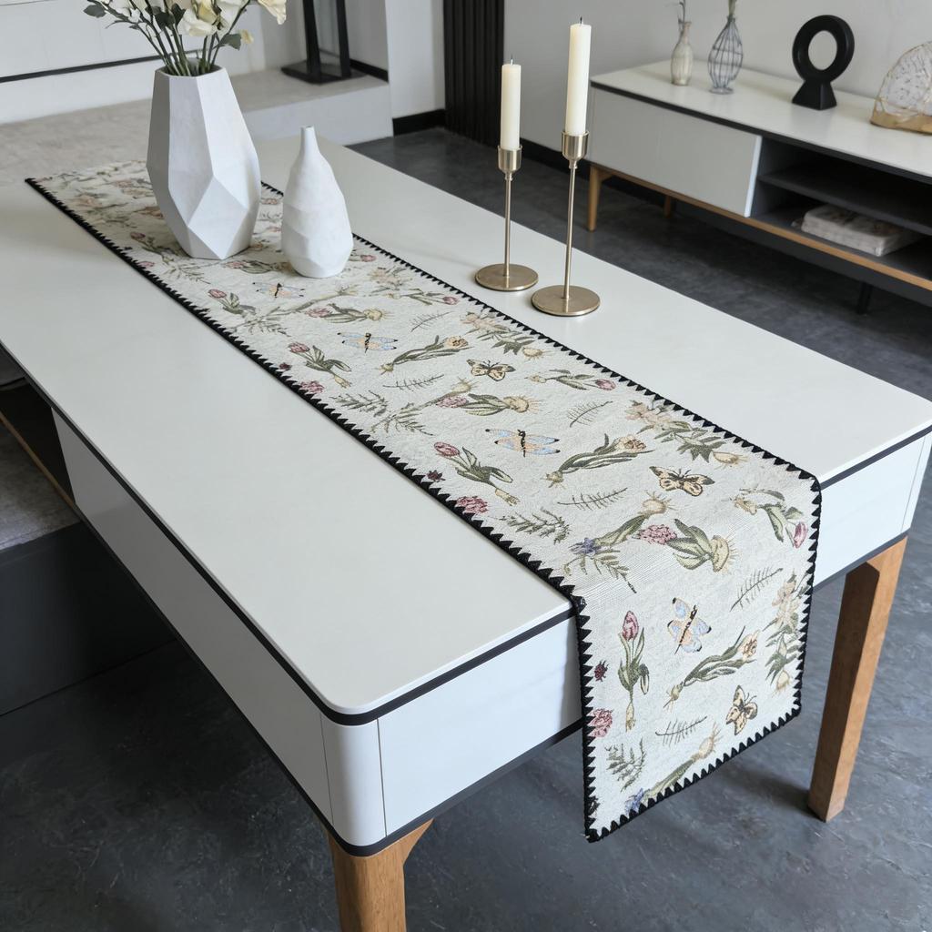 Cotton Linen Nordic Decoration Dining Table, TV Cabinet & Center Table Home Decorative Table Runner