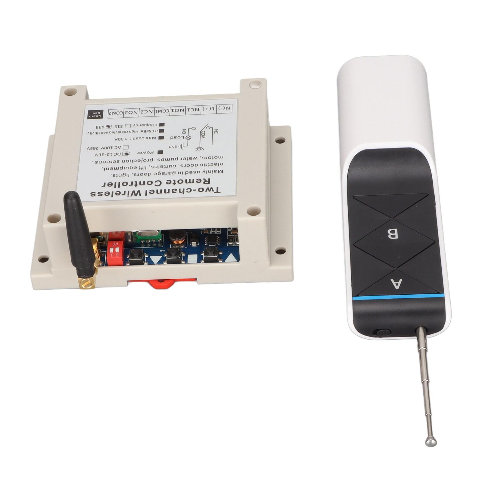 

Релейний перемикач дистанційного керування 2 канали 433 МГц бездротовий передавач приймач для двигуна водяного насоса 30А