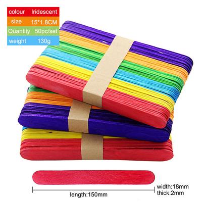 50 Pcs Craft Sticks Ice  Sticks Natural Wood Popsicle DIY Craft Sticks
