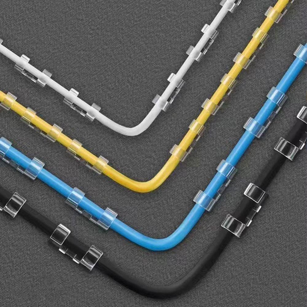 Self Adhesive Cable Management Clips Transparent Wire Clips  Desktop Cable Arrangement