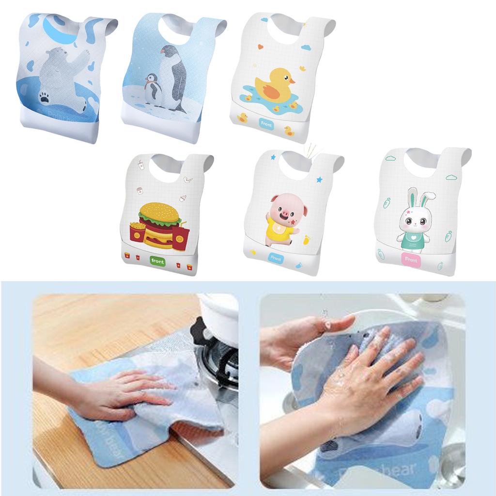 10Pcs Disposable Feeding Bibs Cotton Bib for Toddlers Newborns Cotton Drooling Apron Baby Burp Cloths Feeding Bibs