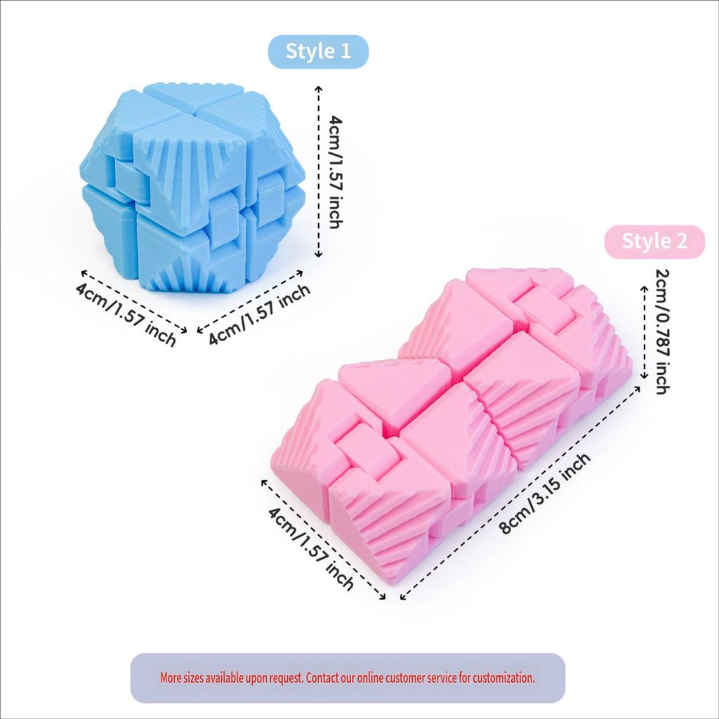 3D Printing Hand Fidget Infinite Cube Stress Relief Decompression 3D Printed Folding Cube Kids Adults Desktop Finger Rolling Toy