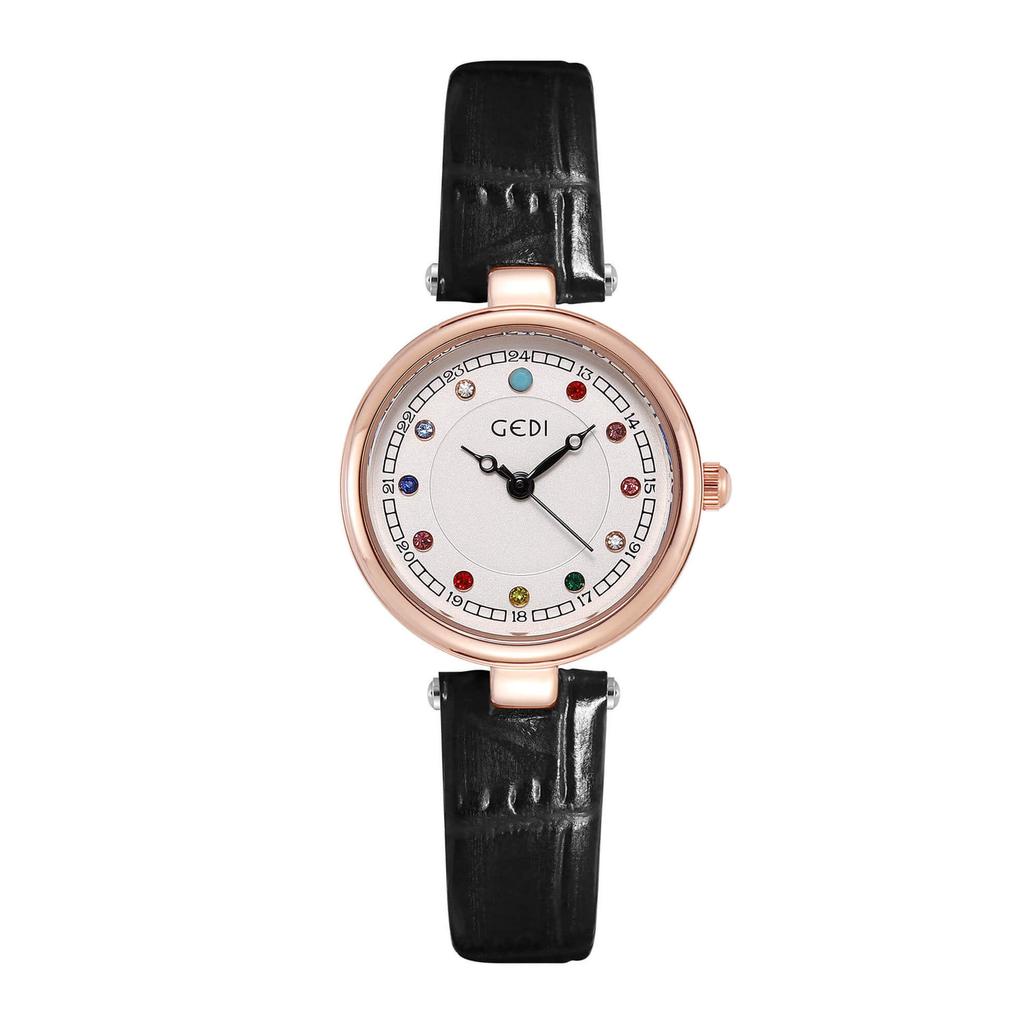 Fashion Colorful Rhinestone Student Watch Niche High-End Belt Watch Women'S Quartz Watch