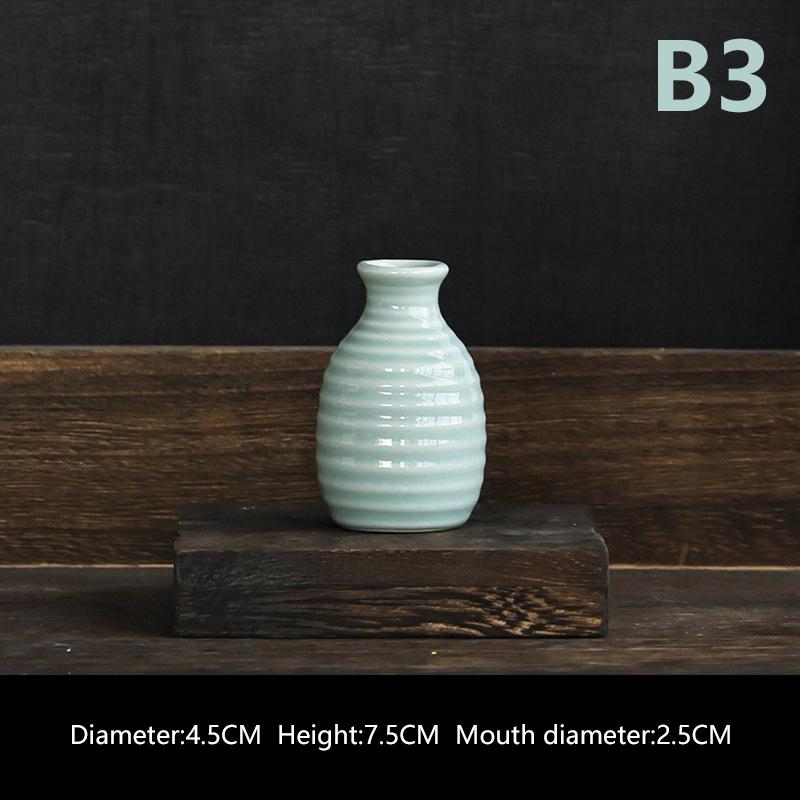 Mini Ceramics Flower Vase Nordic Hydroponics Vases Creative Room Decor Flower Plant Bottle Pots Table Ornament Colorful Vase