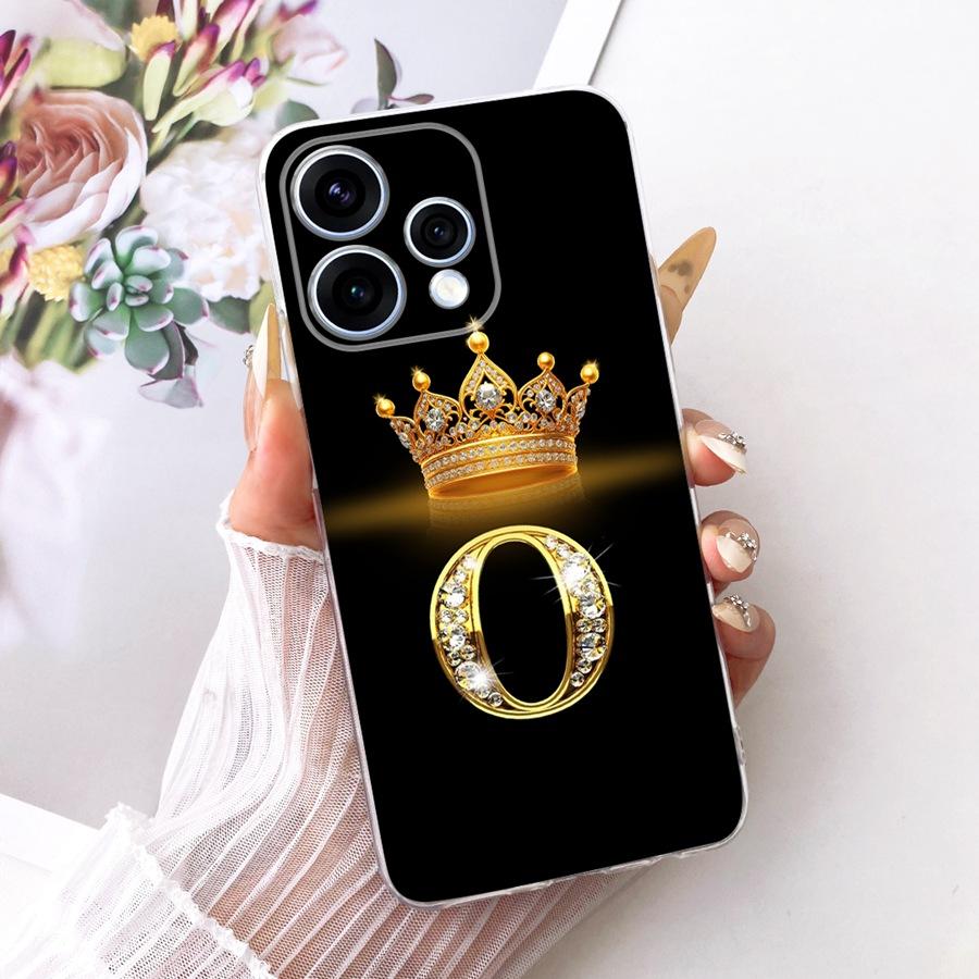 For Oppo Reno15 15F Phone Case Crown Letter Pattern Soft Silicone Proective Case for OPPO Reno 15 Reno15 F CPH2801 Bumber Shells
