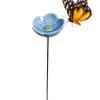 Bird Water Bowl Bee Water Station Bee Bath Colorful Ceramic Waterer Butterfly Drinking Station Flower Drinking Fountain Holder