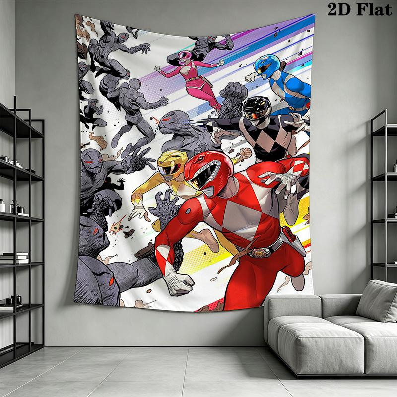 Power Rangers Galactic Heroes Unite Tapestry Wallmounted Fashion Print Wall Covering Decoration Soft Homestay Soft Decoration Tapestry