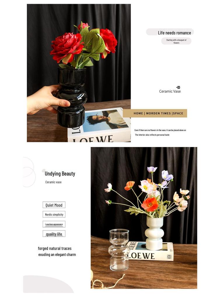 Mid-Century Light Luxury Glass Vase for Hydroponic Floral Arrangements