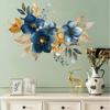 Kreative Blaue Blume Wandaufkleber Selbstklebend Abziehen und Aufkleben Dekor für Wohnzimmer Schlafzimmer Flur Heim Innendekoration