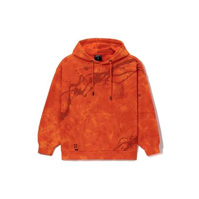 Li Ning Bad Five Chang An Youth Tie-Dye Loose Pullover Hoodie Unisex Hoodies Orange AWDRF93-2