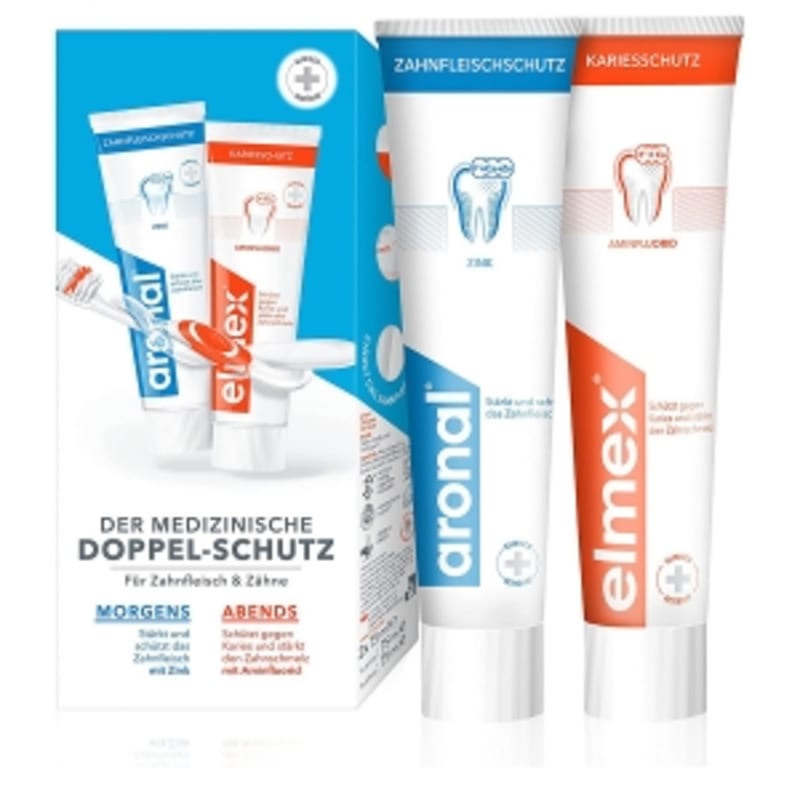 

Elmex Set (Morning, Evening) Toothpaste 150 ml (75 ml * 2) - Expiration date November 2025