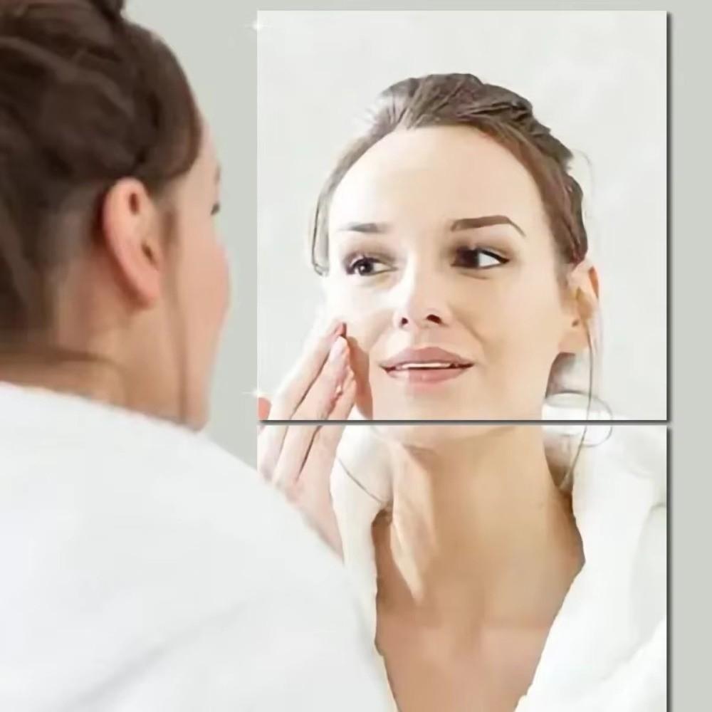Self-Adhesive Mirror Wall Stickers 1.6mm Thick Flexible Makeup Mirror 20/30/40cm Living Room Decor Non Glass Mirror Stickers