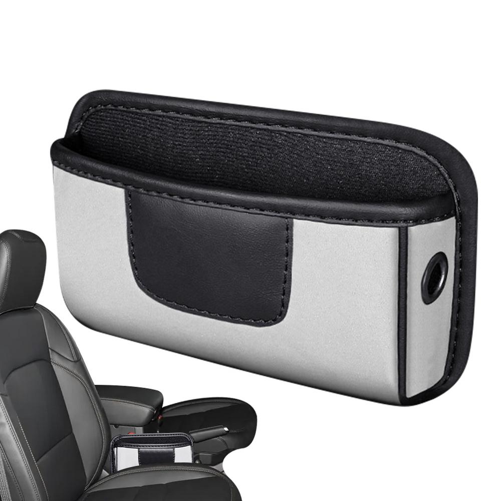 Auto Door Pocket Organizer Car Sticky Storage Bag Adhesive Door-Side Storage Pouch Artificial Leather For Center Console Items
