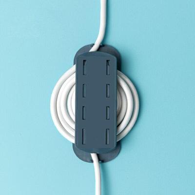 2 In 1 Socket Retainer  Wall-Mounted Sticker Punch-Free Plug Fixer Self-Adhesive Fixer Cable Wire Organizer Seamless Power Strip