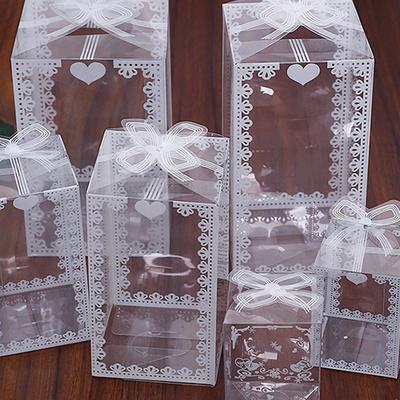 10pcs Transparent PVC Packing Box Birthday Wedding Valentine Favor Chocolate Cake Packaging Gift Boxes Birthday Party Supplies