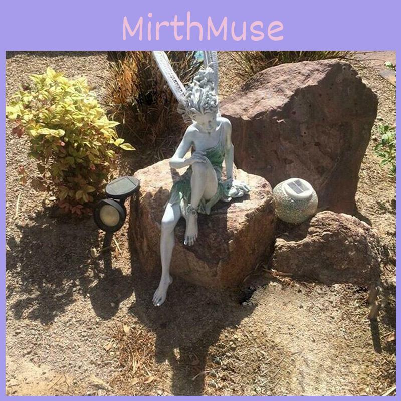 Enchanting Tudor And Turek Sitting Fairy Statue Outdoor Ornament For Garden Decor