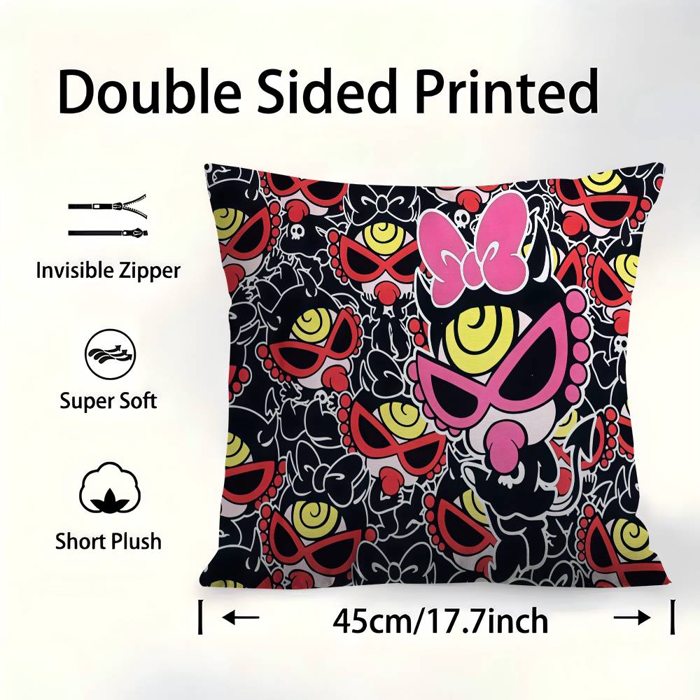 Cute H-Hysteric M-Mini Office Cushion Pillowcase Car Cushion Cover45X45Cm Lumbar Pillowcase Sofa Pillowcover