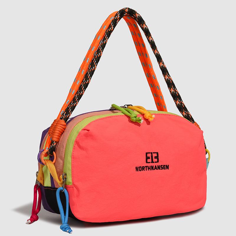 Spliced Contrast Shoulder Bag Multi-compartment Large Capacity Waterproof Crossbody Bag