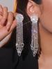Luxury Rhinestone Tassel Clip-On Earrings for Women - Bridal Accessories