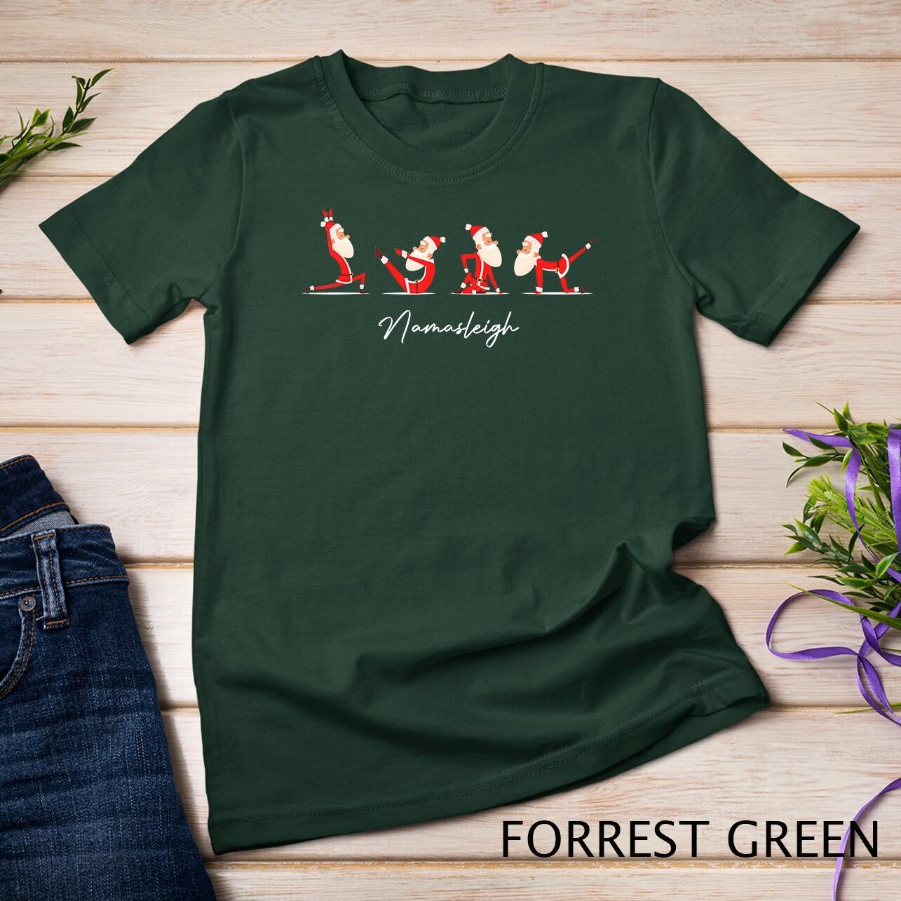 Funny Santa Claus Yoga Pose Namasleigh Namaste Christmas T-Shirt Mens Womens Tees Top Unisex T-Shirt Mens Womens Tees Top M