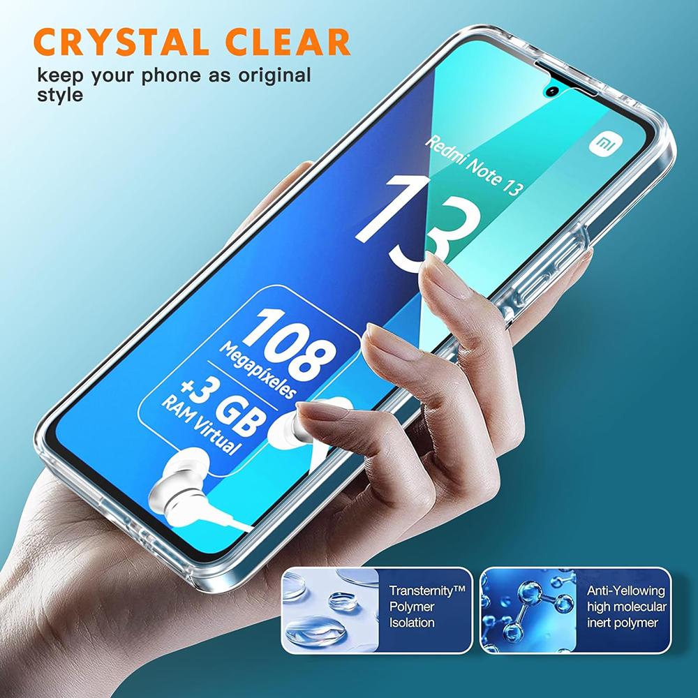 360° Full Cover Case For Xiaomi Redmi C C Note   11 10 9 Pro Plus Pro+ 4G 5G Clear Hybrid PC Hard Cover Silicone Shell