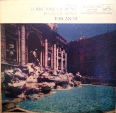 LP Record OTTORINO RESPIGHI, ARTURO TOSCANINI - Fountains Of Rome / Pines Of Rome LM1768 RCA Victor Red  1955 US Classical Used