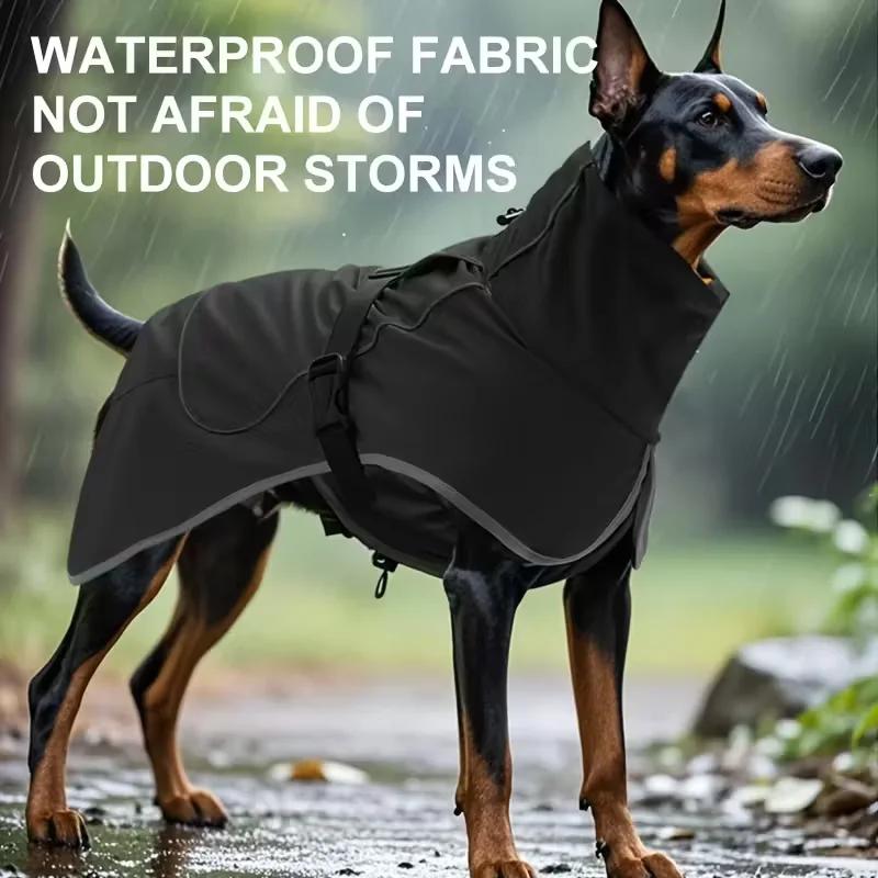 

Dog Raincoat Windbreaker for All Dog Sizes Waterproof Dog Outdoor Jacket with Reflective Strip, Adjustable Straps & Snap Button S