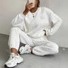 Autumn Winter Trendy Geometric Pattern Knit Pantsuit For Women Casual Lounge Wear