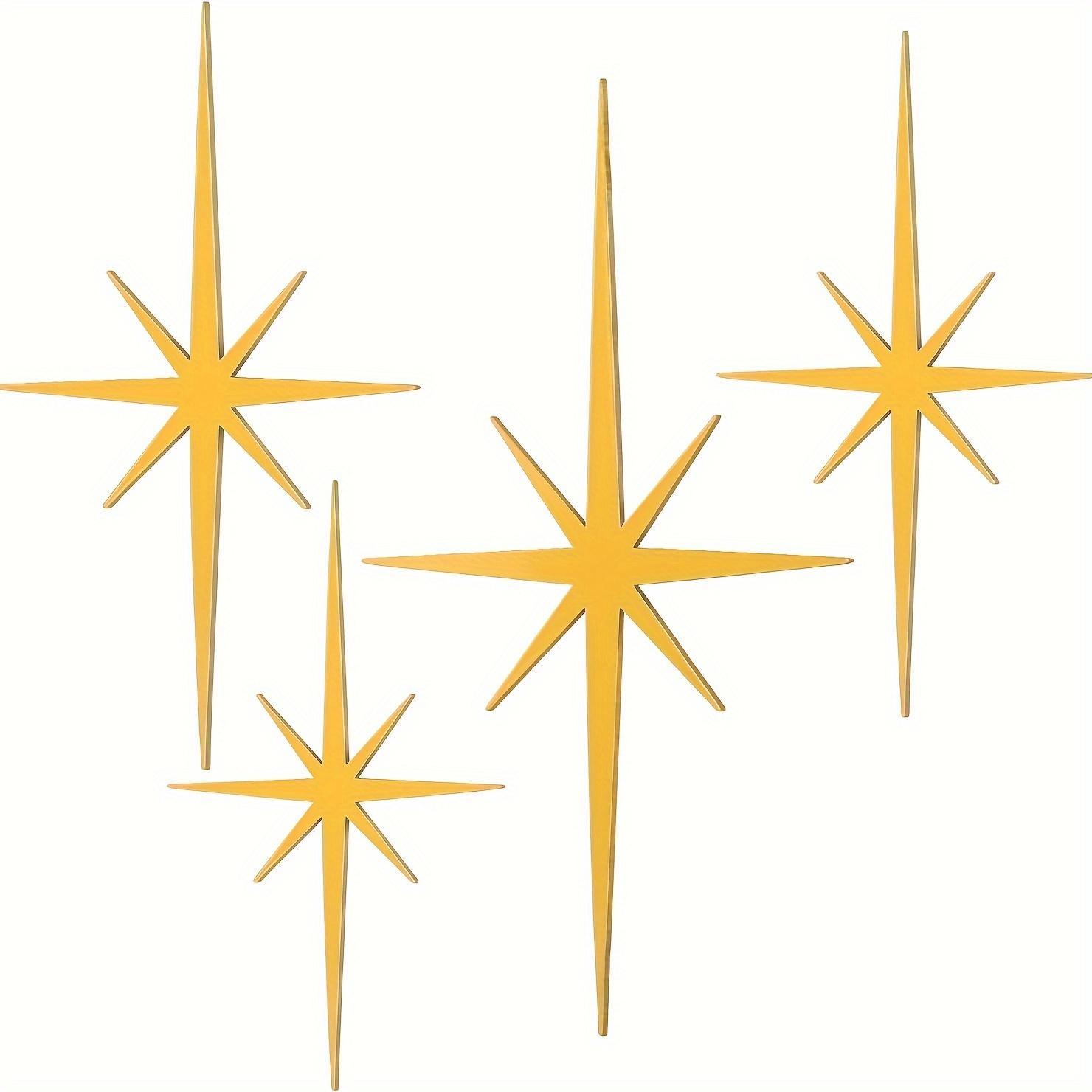 

4-piece Metal Star-shaped Wall Decorations, 8-sided Atomic Star Wall Hanging Pieces,Elegant Wall Decorations for Home Decoration золотой