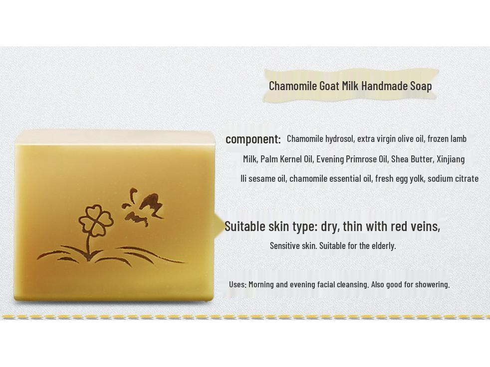 Authentic Handmade Xinjiang Chamomile Goat Milk Soap for Dry Sensitive Skin