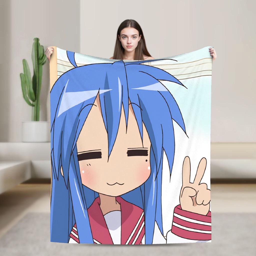 Konata izumi L-Lucky S-Star Throw Blanket Super Soft Trend Blankets For Living Room Travel Office Flannel Bedspread Bed Cover