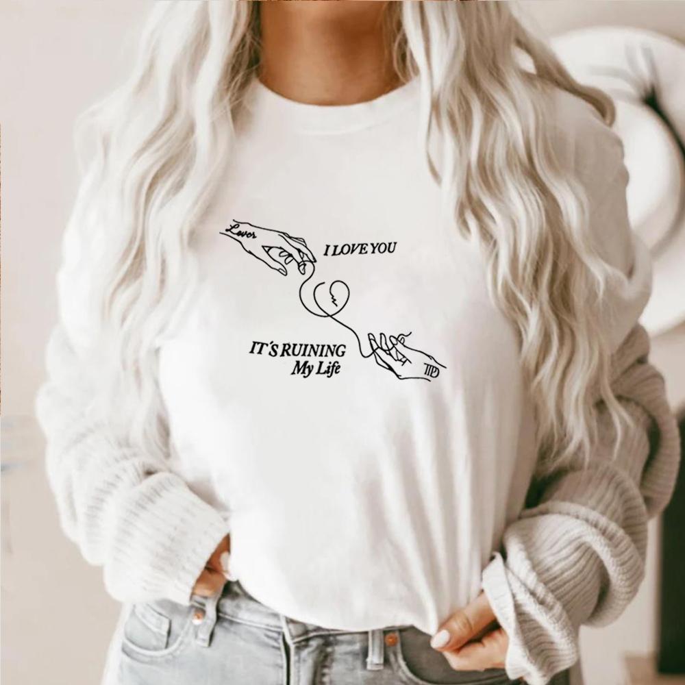 

Я люблю тебя, но это разрушает мою жизнь Футболка TTPD Футболка с новым альбомом TTPD Футболка Taylors Version Футболка Taylors The Tortured Poets Department XXXL белый